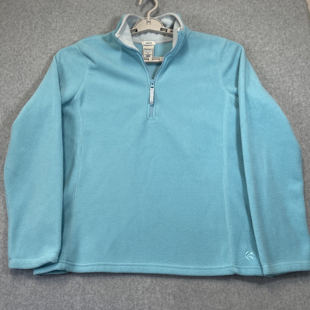 Old Navy Active Dynamic Fleece 1/4 Zip Mock Neck Pullover Sweatshirt Blue L
